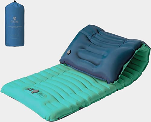 Outside Tenting Sleeping Pad - 4.0 Inch Thick Ultralight Tenting Mattress - Light-weight Self Inflating Sleeping Pad for Tenting, Mountaineering, Backpacking Mint/Aqua.