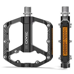 Lightweight 9/16" Mountain Bike Pedals with 3 Sealed Bearings - Durable Platform Pedals for Road, Mountain, BMX Bikes.