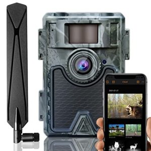 Cellular Trail Camera - 4G IP66 Waterproof Game Camera for Wildlife Monitoring with Lightning-Fast Trigger and Night Vision