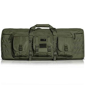  - Waterproof, Padded, and Lockable Carbine Case - 2 Rifles + 2 Pistols - Tuckable Backpack Straps - Combat Veteran Owned Company - Olive Drab Green, 36" x 12" Double Rifle Case