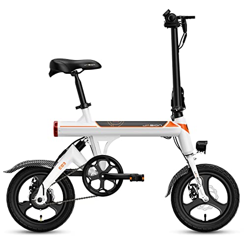 Folding Electric Bike for Commuters and Exercise - 350W Motor, 36V Lithium Battery, 19MPH Top Speed, 3 Levels Pedal Assist, 14" Wheels for Adults and Teenagers.