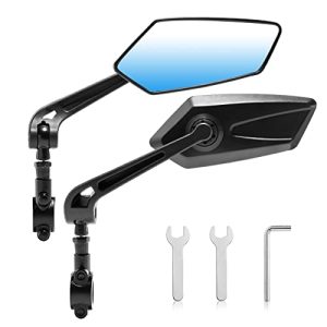 See Clearly, Ride Confidently: Upgrade Your Bike with our 2-Piece Set of Adjustable Handlebar Mirrors - HD Glass, Flat Mirror, Perfect for Mountain and Road Bikes
