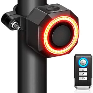 Stay Safe and Secure with a Smart Bike Tail Light Alarm - USB Rechargeable, Auto ON/OFF, Waterproof, Anti-Theft Alarm System, Remote Control, Ideal for Rear Bike Light and Brake Light.
