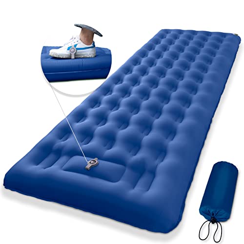Tenting Sleeping Pad, 5 Inch Additional Thickness Inflatable Sleeping Mat Constructed-in Foot Pump, Compact & Light-weight Tenting Air Mattress for Mountaineering, Touring, Backpacking, Tent.