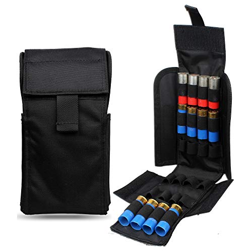 25-Round Spherical 12GA Ammo Shell Storage Pouch - Tactical Black Bandolier.