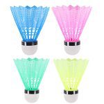 4PCS Plastic LED Badminton Shuttlecock Badminton Birdies Balls Glow Birdies Lighting Gentle Up Coaching Badminton Balls for Indoor Outside Sports activities.