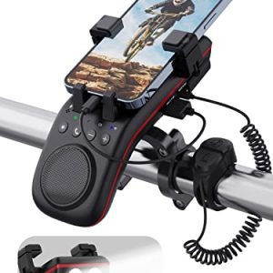 Bike Telephone Holder, Moveable Bluetooth Speaker with Microphone, LED Gentle and Exterior Bicycle Bell, 5000mAh Energy Financial institution, Multifunctional Bike Equipment for Grownup Street & Mountain Biking.