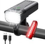 Victoper Upgraded Bike Lights, 8 LED 8000 Lumens Tremendous Shiny Bike Mild, 5+5 Modes USB Rechargeable Bicycle Mild Entrance and Again, Bike Headlight and Tail Mild Set for Evening Driving, Highway, Mountain.