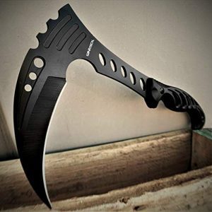 12-inch Scythe Fixed Blade Survival Knife - Full Tang Tactical Knife for Hunting, Camping, and Survival - Complete Survival Kit with Tactical Gear in Black