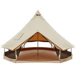 The Great Outdoors: Oversize Waterproof White Canvas Bell Tent for Camping