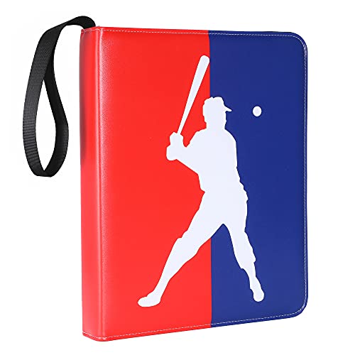 Baseball Card Binder with Sleeves - 720 Card Protectors Holder E-book for Baseball Playing cards, 40 Pcs 9-Pocket Pages, Card Collector Album with Zipper Storage Show Case.