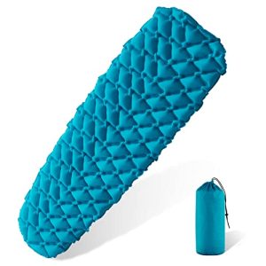 Sleeping pad for Tenting, Ultralight and Compact Inflatable Sleeping Mat, Final for Tenting, Backpacking, Mountain climbing, Sleeping Bag, Cot, Lake Blue.