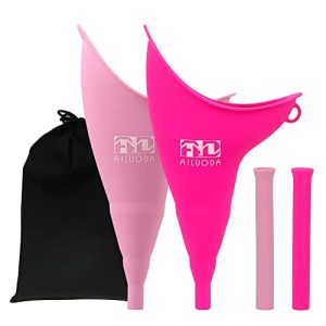 2-Pack Female Urination Device - Reusable Silicone Women's Pee Funnel for Stand-Up Relief