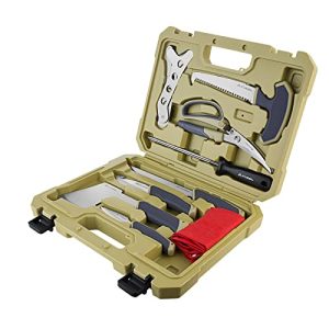 Flissa Hunting Field Dressing Kit - 10-Piece Knife Set with Portable Storage Case