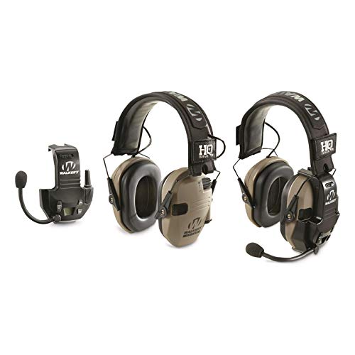 Low-Profile Digital Ear Muffs with Walkie Talkie - Walker's Razor Slim Shooting Hearing Protection, 2 Pack