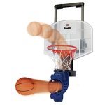 Game-Ready Over the Door Basketball Hoop with Ball Return and Accessories - Shatter-Resistant Backboard and 2 Mini Basketballs.