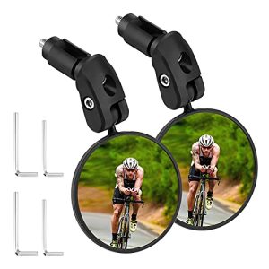 See the World Behind You: Upgrade Your Cycling Experience with 2 Adjustable 360˚ Rotatable Convex Mirrors for Mountain and Street Bikes.