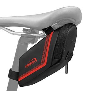 Stylish Red Strap-On Bicycle Saddle Bag for Road and Other Bikes.