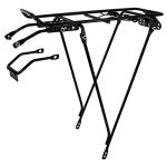 Take Your Biking to the Next Level with the Ventura Economical Bolt-On Bicycle Carrier Rack: Adjustable for 26"/28"/700c Bikes, Made of Sturdy Steel, and Finished in Sleek Black for Maximum Style and Performance!