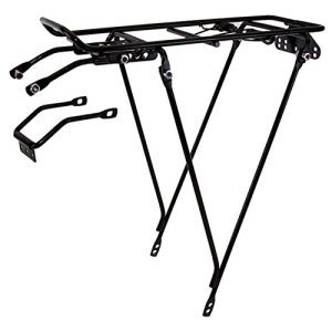 Take Your Biking to the Next Level with the Ventura Economical Bolt-On Bicycle Carrier Rack: Adjustable for 26"/28"/700c Bikes, Made of Sturdy Steel, and Finished in Sleek Black for Maximum Style and Performance!