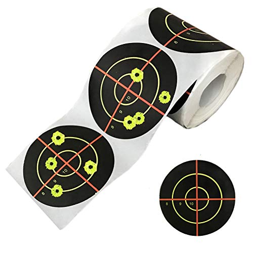 Splatter Targets for Taking pictures 3 Inch Reactive Paper Goal Stickers 250 Self Adhesive Goal Roll for BB Gun, Pellet Gun, Airsoft, Pistol, Rifle Taking pictures Observe.