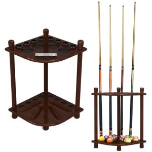 Billiards Pool Stick Holder - Mahogany Cue Rack