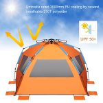 XX-Large Beach Tent Sun Shelter for 5-6 Persons - Instant Pop Up, UV Protection, Waterproof, Portable Shade - Image 4