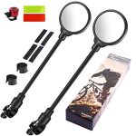 2-Pack Bike Mirrors: 360° Adjustable Handlebar Rearview for Mountain, Street, & Electric Bikes.