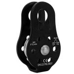 26KN Climbing Pulley, Aluminium Alloy Micro Pulley, Heavy Obligation Single Swivel Rope Pulley, Rescue Climbing Twin Pulley, for 12mm Rope(Black).