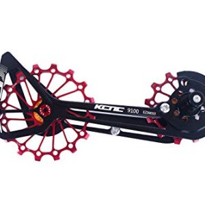 Street Cyclocross Bicycle Bike OSPW Outsized Derailleur Pulley Wheel System for Shimano R9100 R8000 use 12t prime+16t Backside Pulley in Black/Pink/Gold Colours (Pink).