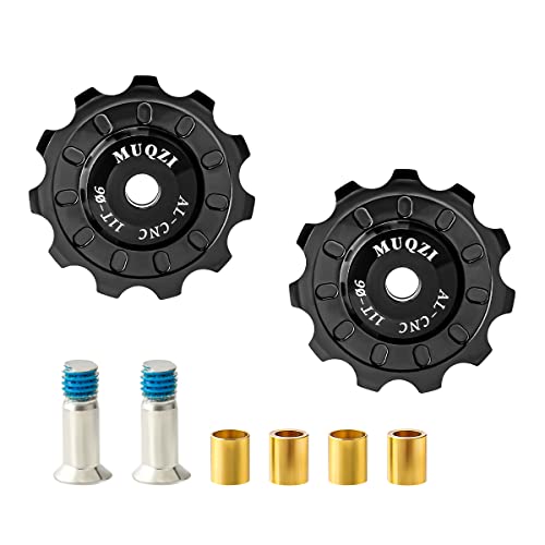 Bicycle Ceramic Bearing Jockey Wheel Guide Roller Pulley Set for Mountain Road Bike - Bike Rear Derailleur Pulley - Durable and Smooth Performance in Black.