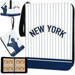 400-Pocket Baseball Card Binder with Sleeves, 3-Ring Design for Trading Card Collection and Storage, New York Sports Card Album Book Folder for Youngsters Gift (White).