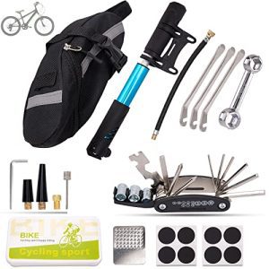 Ride with Confidence: Keep Your Bike in Top Shape with our Portable Bike Restore Device Kit - 16-in-1 Tools, Mini Pump, Tyre Levers, and Patch Kit - Perfect for Mountain and Road Bike Repairs!