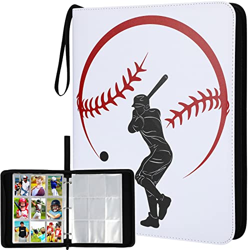 900 Pockets Buying and selling Card Binder 9 Pocket Baseball Card Binder with 50 Detachable Sleeves for Buying and selling Baseball Sports activities Card High Loading Card Binder with Zipper Collectible Card Albums (Novel Model).