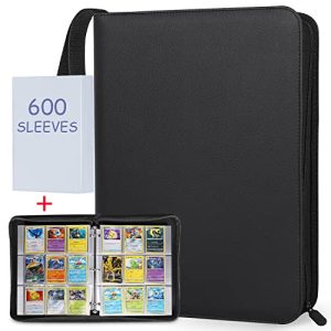 Buying and selling Card Binder 9 Pockets - with 600PCS Card Sleeves Holder, Baseball Binder Holds As much as 540 Playing cards, Matches for Pokemon, Soccer, Yugioh, Sports activities, Hockey and NFL Playing cards.