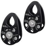 GM CLIMBING 30kN Swing Cheek Micro Pulley, CE Certified (Black, Pack of 2).