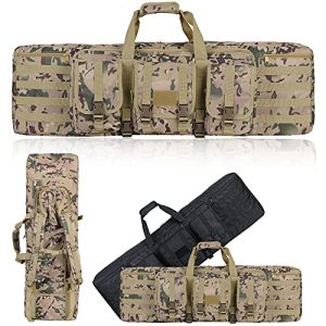 Soft Rifle Case - Tactical Double Rifle and Pistol Bag - Lockable 38/42 Inch  or Transportation - Camouflage