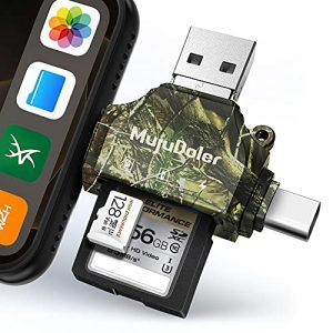 Effortlessly View Trail Camera Photos and Videos with MujuDoler SD Card Reader - Compatible with iPhone, iPad, and Android Devices, No App Required.