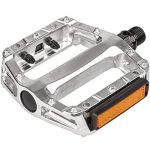 Aluminum Alloy Flat Platform - Reflectors for Street Bike and MTB - Sealed ZU Bearing - 9/16 Inch Threads - Silver.