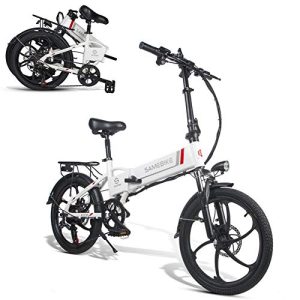 Folding Electric City Bike for Adults - 350W Motor, 48V 10.4AH Battery, Shimano 7-Speed, Detachable Battery.
