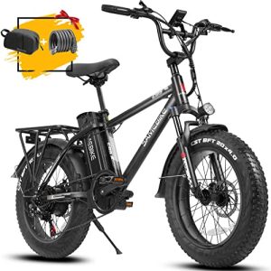 750W Electrical Bikes for Adults As much as 65 Miles 4.0" Fats Tire Electrical Bike 27 Mph BMX Ebikes 20 inch with 48V 13Ah Battery, Shimano 7 Velocity, USB Show.