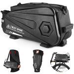 West Biking Bike Rear Seat Bag - Waterproof Bicycle Trunk Pannier Bag, 8.6L Capacity, Double Zipper, Rain Cover - Convenient Back Seat Cargo Pouch with Strap.
