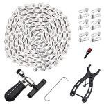 Bike Chain Repair Kit: Multi-Speed Chain with Breaker, Plier, and Buckles.