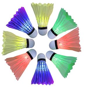 Colorful Nighttime Fun: LED Badminton Shuttlecocks for Outdoor and Indoor Sports - Pack of 4/8.