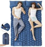 Double Tenting Sleeping Pad, Elegear Additional Thickness Self-Inflating Sleep Mat Constructed-in Foot Pump Ultralight Camp Air Mattress with Pillow for Backpacking, Touring, Mountaineering,Tent Snug Compact Pad.