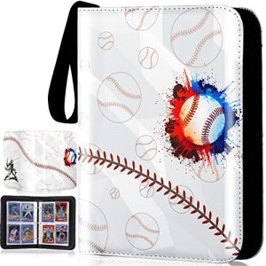 Trading Card Binder with 4 Pockets and 50 Removable Sleeves - Holds up to 400 Sports or Collectible Cards, Ideal for Baseball Card Collectors.