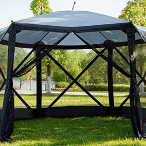 Pop Up Gazebo Display screen Home Tent for Tenting 8-10 Particular person Prompt Cover Shelter with Netting Moveable for Outside, Yard.