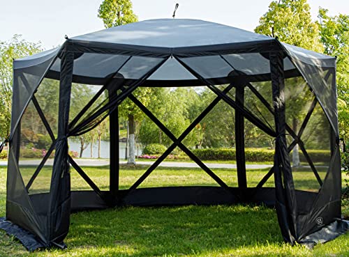 Pop Up Gazebo Display screen Home Tent for Tenting 8-10 Particular person Prompt Cover Shelter with Netting Moveable for Outside, Yard.