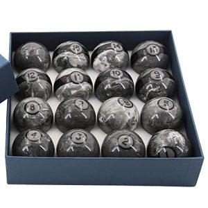 Pro-Grade Grey Pool Balls: 2-1/4 Inch Set of 16 for Billiards Tables.