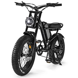 Fats Tire Electrical Bike, Grownup Electrical Bicycles, 28Mph 15.6Ah Ebikes for Adults, Electrical Mountain Bike Snow Bike Pedal Help E Bike Mopeds for Adults with 20'' Off Street Tires Electrical Dust Bike.